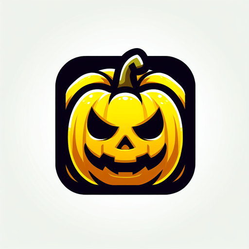 Perfectly square yellow halloween pumpkin. Cartoon style. spookyart style. Simple vector style.