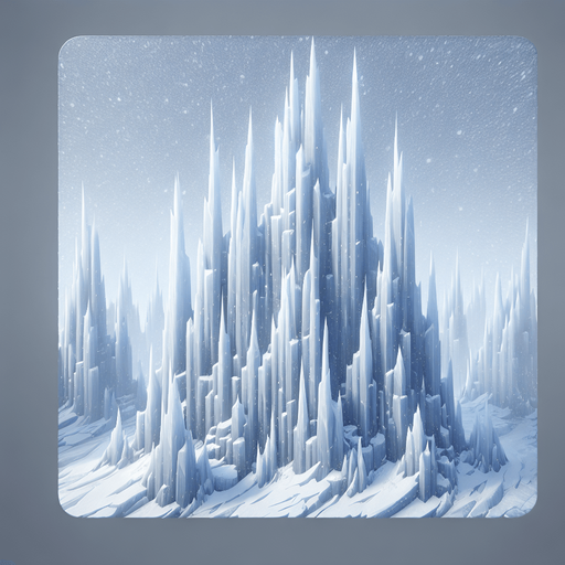 sharp taller snow & ice, light, HD, blur,
Single Game Texture. In-Game asset. 2d. Blank background. High contrast. No shadows.
