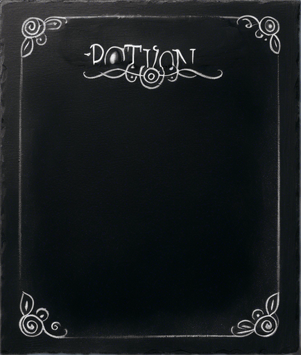 Small title "POTION" in chalk