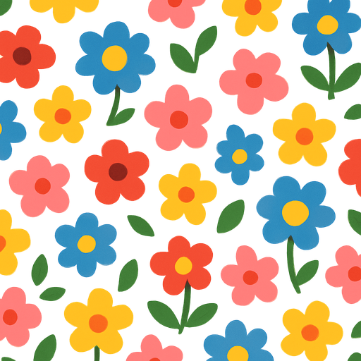 Fond d'écran fleurs mignonnes.
In-Game asset.  2d.  High contrast.  No shadows