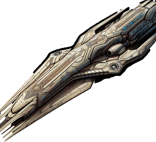 “Энигма” представляет собой величественный космический корабль, выполненный в форме кристалла с плавными, органическими линиями. Его корпус переливается всеми цветами радуги, создавая впечатление, что корабль постоянно меняет свой облик. На поверхности можно заметить сложные узоры, напоминающие древние руны, которые светятся мягким светом..
Single Game Texture. In-Game asset. 2d. Blank background. High contrast. No shadows.