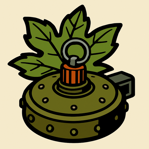 yaprak mayını.
In-Game asset.  2d.  High contrast.  No shadows