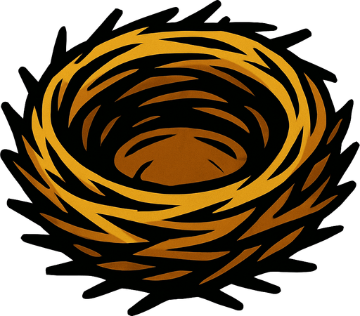 kuş yuvası.
In-Game asset.  2d.  High contrast.  No shadows