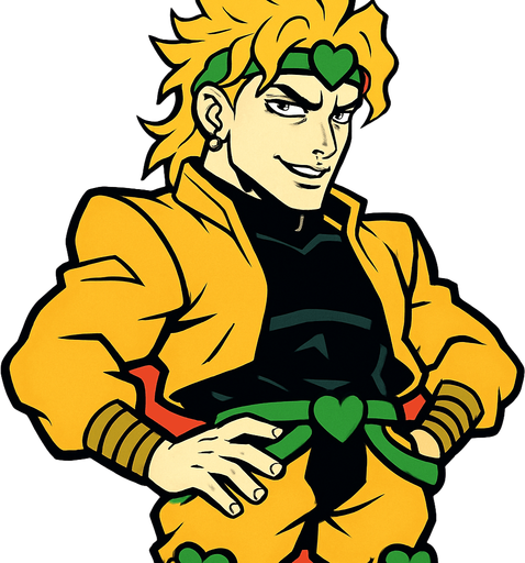 Dio.
In-Game asset.  2d.  High contrast.  No shadows