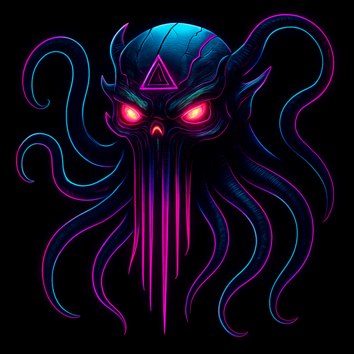 Cutout, only one, cyberpunk neon glow