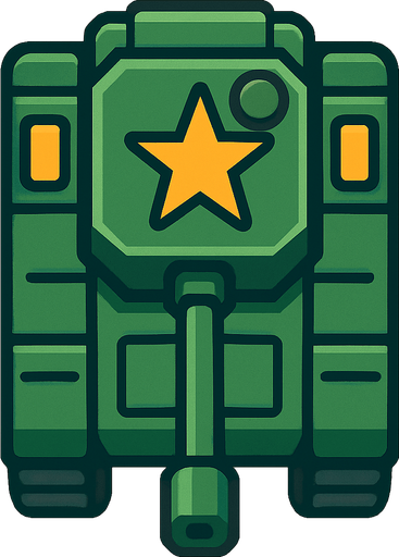 Tepeden bakış tank.
In-Game asset.  2d.  High contrast.  No shadows