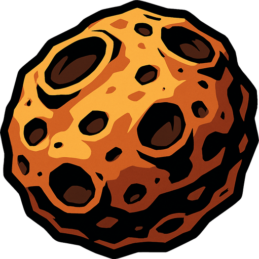 Asteroid.
In-Game asset.  2d.  High contrast.  No shadows