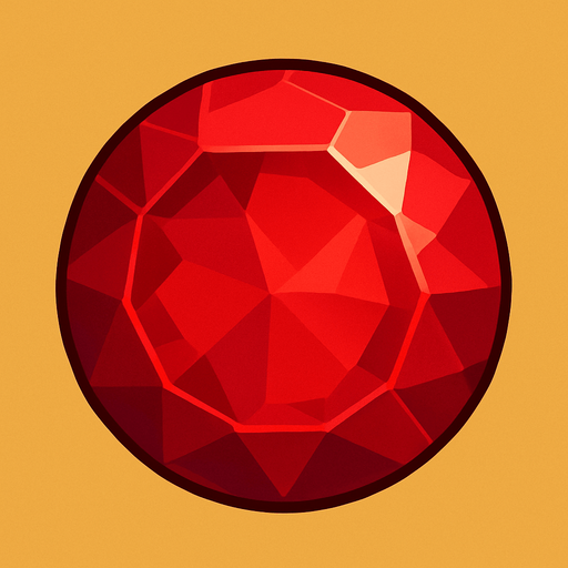 Red gem circle.
In-Game asset.  2d.  High contrast.  No shadows