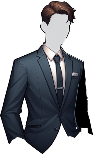 i have character wearing suit.
Single Game Texture.  In-Game asset.  2d.  Blank background.  High contrast.  No shadows