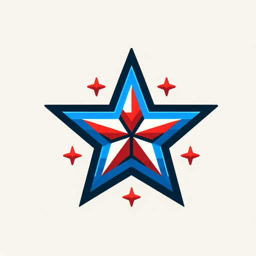 star red and blu.
Single Game Texture.  In-Game asset.  2d.  Blank background.  High contrast.  No shadows