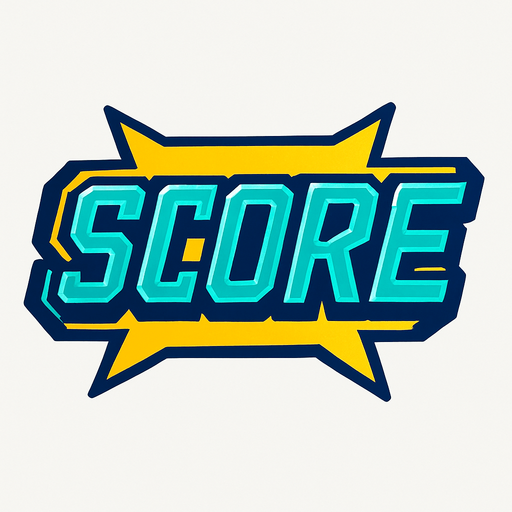 Display icon that says score sci fi comic style font.
In-Game asset.  2d.  High contrast.  No shadows