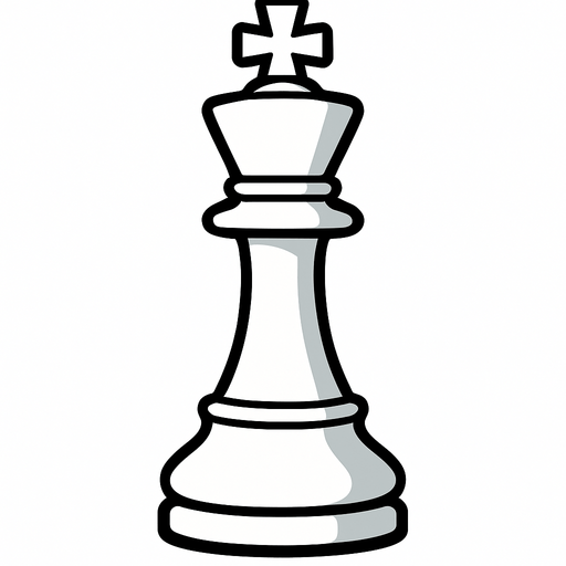white chess king.
In-Game asset.  2d.  High contrast.  No shadows