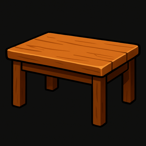Do flat empty table.
In-Game asset.  2d.  High contrast.  No shadows