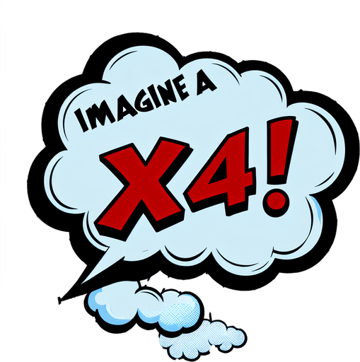 text popup "x64!".
comic style