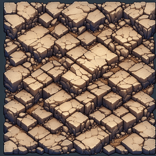 A square tileable rock terrain tile WITHOUT BBORDER.
Single Game Texture. In-Game asset. 2d.  No shadows. No Border