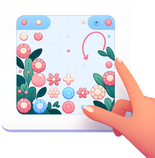 Background for hyper casual puzzle game. Pastel colors, flat shaded, vector art. Circular flowers.
Single Game Texture. In-Game asset. 2d. Blank background. High contrast. No shadows.