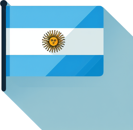 argentina flag. simple. flat.
Single Game Texture. In-Game asset. 2d. Blank background. High contrast. No shadows.