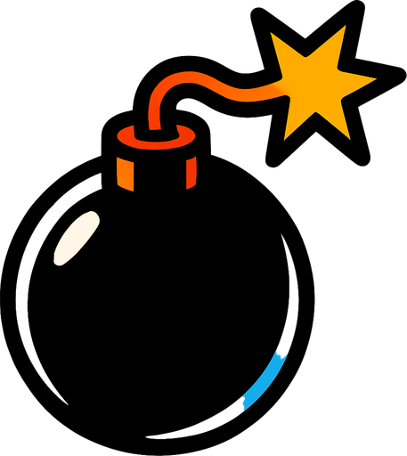 bomba.
In-Game asset.  2d.  High contrast.  No shadows