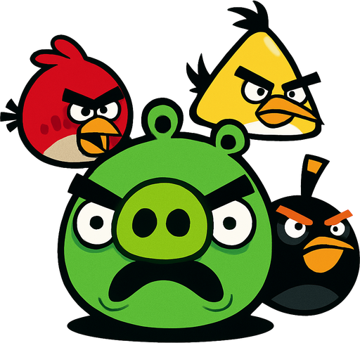 Pig Angry Bids.
In-Game asset.  2d.  High contrast.  No shadows