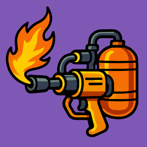 Alev makinesi.
In-Game asset.  2d.  High contrast.  No shadows