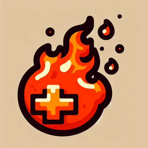 cartoon retro fire.
Single Game Texture. In-Game asset. 2d. Blank background. High contrast. No shadows.