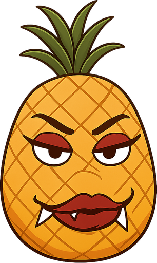 
sexy pineapple. No background. Transparent background. Blank background. No shadows. 2d. In-Game asset. flat