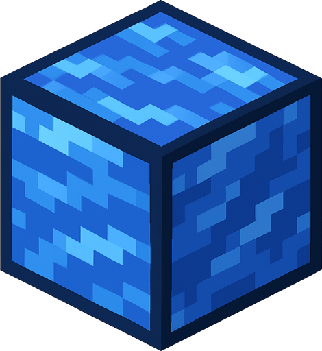 Minecraft su bloğu.
In-Game asset.  High contrast.  No shadows