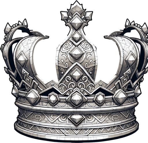crown.
Single Game Texture.  In-Game asset.  2d.  Blank background.  High contrast.  No shadows