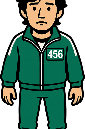 Crea el player 456 del juego del calamar quieto parecido al otro que me generastes.
In-Game asset.  2d.  High contrast.  No shadows