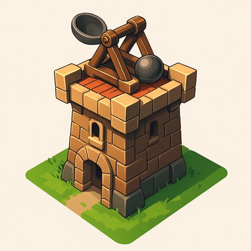 Saldırı kulesi, Gerçekçi, kuş bakışı görünüm, yazısız..
In-Game asset.  High contrast.  No shadows, 3d olsun.