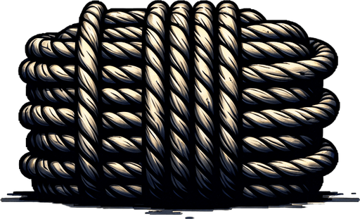 a dirty and eerie 2d horizontal rope.
Single Game Texture. In-Game asset. 2d. Blank background. High contrast. No shadows.