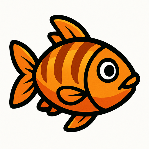fish.
In-Game asset.  2d.  High contrast.  No shadows
