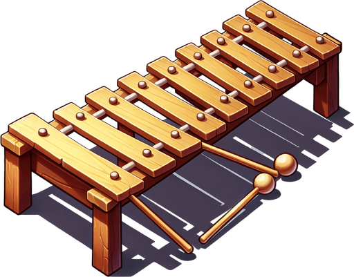 Xylophone.
Single Game Texture.  In-Game asset.  2d.  Blank background.  No shadows