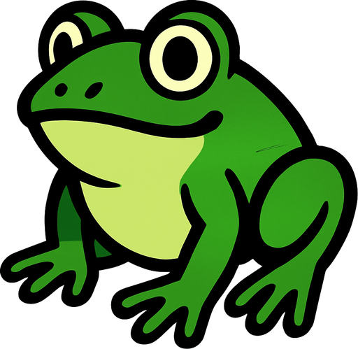 kurbağa.
In-Game asset.  2d.  High contrast.  No shadows