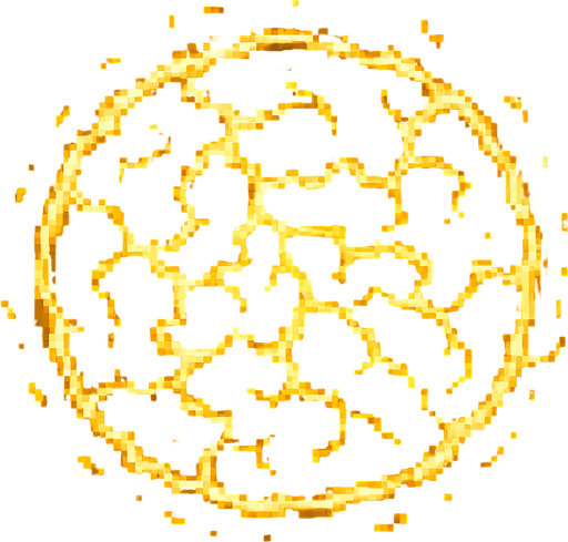 crackling circular energy field, pixel art, top down, filled with yellow electricity.
In-Game asset.  2d.  High contrast.  No shadows