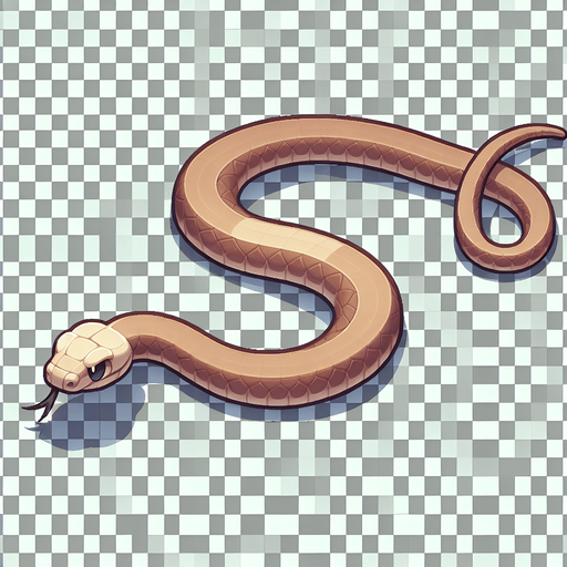 Light Brown moving snake top down view.
Single Game Texture.  In-Game asset.  2d.  Blank background.  High contrast.  No shadows
