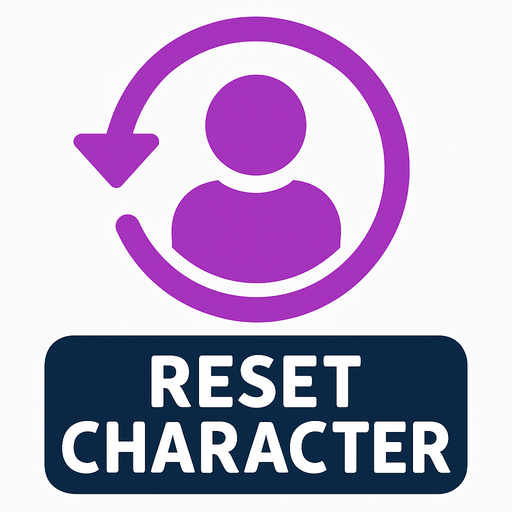 Reset character button.
In-Game asset.  2d.  High contrast.  No shadows