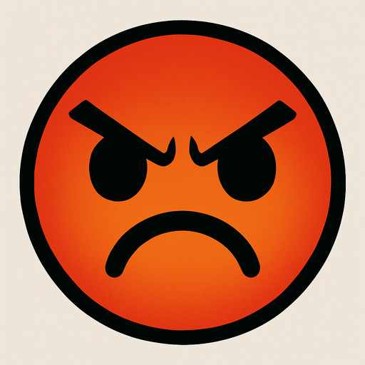 kızgın surat.
In-Game asset.  2d.  High contrast.  No shadows