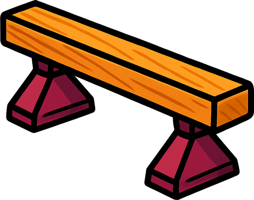 iki tarafında alttan destek olan atlama tahtası.
In-Game asset.  2d.  High contrast.  No shadows