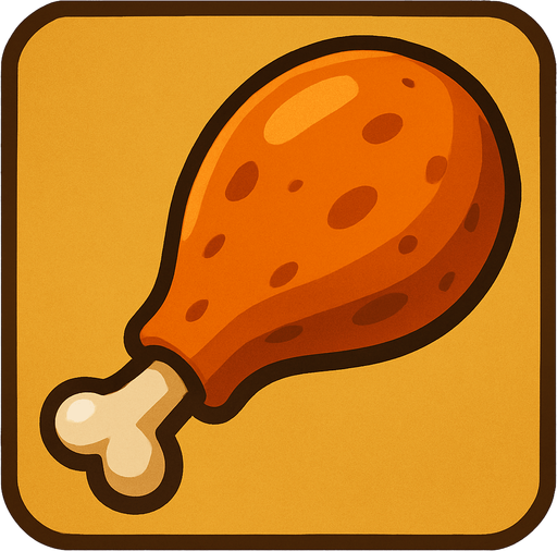 Pavo pierna.
In-Game asset.  2d.  High contrast.  No shadows