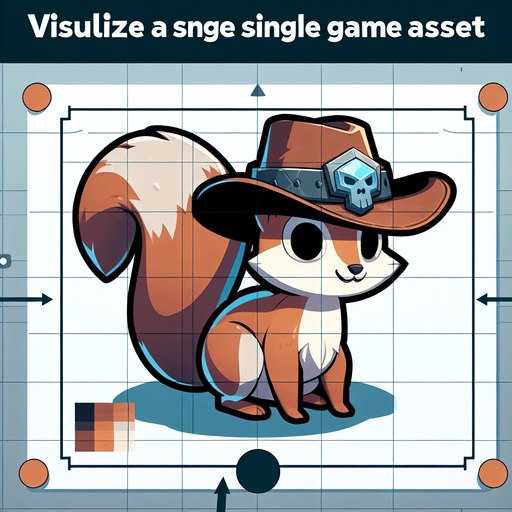 2D squirrel with cowboy hat.
Single Game Texture.  In-Game asset.  2d.  High contrast.  No shadows