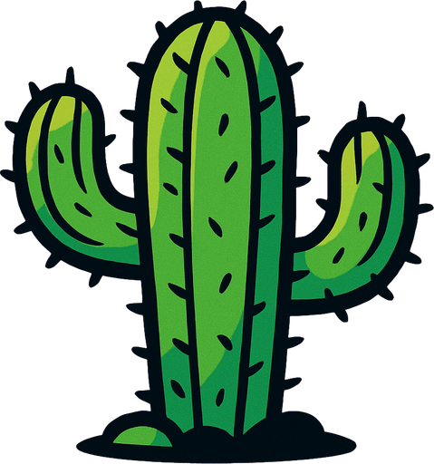 cactus.
In-Game asset.  2d.  High contrast.  No shadows