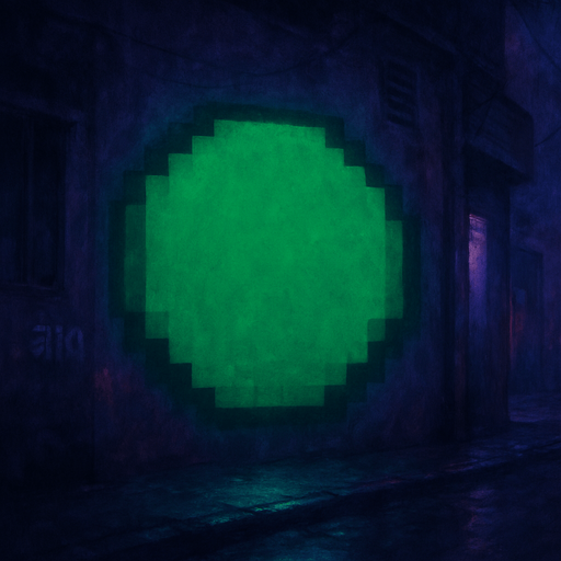 semi-realistic comic book style, moody neon lighting, lo-fi urban atmosphere, rich textures, cinematic framing, purple and blue tones, soft gradients, ambient reflections