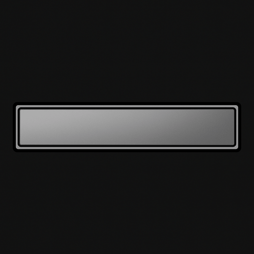 A long rectangular bar with soft grey gradient and a fine outline near the edge..
In-Game asset.  2d.  High contrast.  No shadows