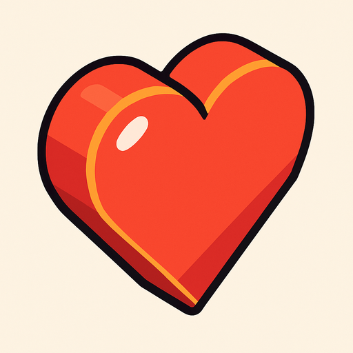 a delicious looking isometric heart icon drawn as a 2D illustration for a cute mobile game.
In-Game asset.  2d.  High contrast.  No shadows.
In-Game asset.  2d.  High contrast.  No shadows