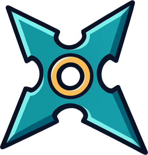 shuriken.
In-Game asset.  2d.  High contrast.  No shadows