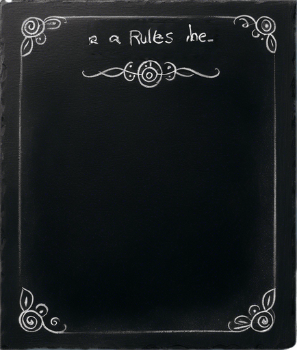 "RULES" handwritten in chalk
