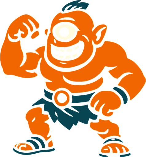 tek gözlü dev.
In-Game asset.  2d.  High contrast.  No shadows