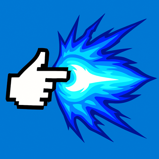 Cursor hadouken overpowed.
In-Game asset.  2d.  High contrast.  No shadows
