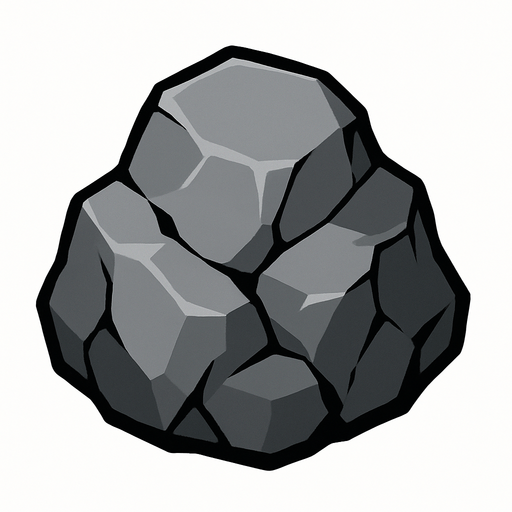 Rock (Gray).
In-Game asset.  2d.  High contrast.  No shadows